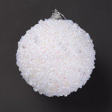 boule de noel mousse & plastique imitation perle pendentif décoration(FIND-G056-01D)-5