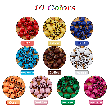 SUPERFINDINGS 160Pcs 10 Colors Opaque Acrylic Beads(SACR-FH0001-03)-3