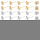 Unicraftale 60Pcs Square & Heart 304 Stainless Steel Ear Stud Components(DIY-UN0002-76)-2