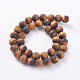 Frosted Natural Tiger Eye Round Bead Strands(G-M064-14mm-02)-2