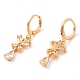 Rack Plating Golden Brass Dangle Leverback Earrings(EJEW-B037-12G)-2