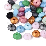 Pearlized Silicone Beads, Rondelle, with Glitter Powder, Mixed Color, 11x6mm, Hole: 2.5mm(SIL-N006-18)