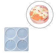 DIY Ornaments for Clips Silicone Molds, Resin Casting Molds, for UV Resin & Epoxy Resin Jewelry Craft Making, Round Pattern, 95x95x6mm, Hole: 3mm, Inner Diameter: 42x5mm(DIY-C061-01B)