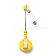 Iron & Plastic Beadable Badge Reels, Retractable Badge Holders, Flat Round, Gold, 200x32x14.5mm(AJEW-G055-01B)