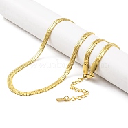 Ion Plating(IP) 304 Stainless Steel Snake Chain Necklaces for Women, Real 18K Gold Plated, 16.38 inch(41.6cm)(NJEW-A025-01A-G)