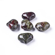 Natural Dragon Blood Heart Love Stone, Pocket Palm Stone for Reiki Balancing, 20x25x11~13mm(G-F659-A12)