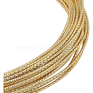 Textured Round Brass Wire, for Jewelry Making, Raw(Unplated), 17 Gauge, 1.2mm, about 10m/bundle(CWIR-WH0004-01G-02)