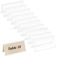 Acrylic Table Number Sign Tent Holder, Desk Name Plate Display for Business Conference, Wedding, Restaurant, Clear, 80x200x100mm(AJEW-WH0317-61)