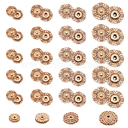 24Pcs 4 Style Alloy & Brass Snap Buttons, Sew on Press Buttons, Garment Buttons, for Costume Jacket Coat Accessories, Light Gold, 15~24.5x6~7mm, 6pcs/style(FIND-NB0003-66KCG)