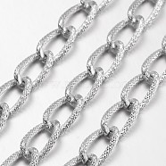 Silver Color Plated Aluminium Twisted Chains Curb Chains, Unwelded, 21.8x12.8mm(X-CHA-K11609-S)