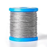 Round Waxed Cords, Micro Macrame Cord, Polyester Leather Sewing Thread, for Bracelets Making, Beading, Crafting, Bookbinding , Silver, 1mm, about 87.48 yards(80m)/roll(YC-E003-1mm-T121)