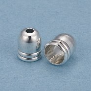 Brass Core End Caps, Long-Lasting Plated, Column, 925 Sterling Silver Plated, 6x5mm, Hole: 1.5mm, Inner Diameter: 3mm(KK-O139-15B-S)