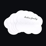 Cardboard Display Cards, Used For Hair Barrettes, Cloud, White, 6.8~6.9x8.55x0.03cm, Hole: 6mm(CDIS-S025-43A)