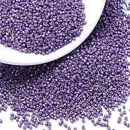 MIYUKI Delica Beads, Cylinder, Japanese Seed Beads, 11/0, (DB1185) Galvanized Semi-Frosted Eggplant, 1.3x1.6mm, Hole: 0.8mm, about 10000pcs/bag, 50g/bag(SEED-X0054-DB1185)