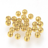 304 Stainless Steel Spacer Beads, Rondelle, Real 24K Gold Plated, 3x2mm, Hole: 1.8mm(STAS-R065-81G)