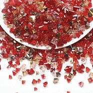 Opaque & Transparent Glass Beads, Faceted Nuggets, Dark Red, 2~5x2.5~8x3~5mm, Hole: 1~1.4mm, about 10g/bag(GLAA-G109-01B)