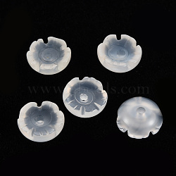 Natural White Agate Beads, Dyed, Flower, 10x10x4mm, Hole: 1.5mm(G-T122-50C)