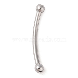 Non-Tarnish 304 Stainless Steel Curved Tube Beads, Stainless Steel Color, 31x4x4mm, Hole: 1.2mm(STAS-M061-04P)