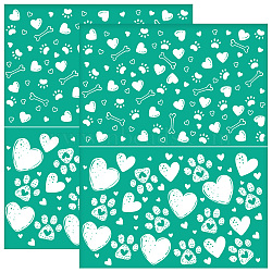 Self-Adhesive Silk Screen Printing Stencils, for Painting on Wood, DIY Decoration T-Shirt Fabric, Turquoise, Heart, 220x280mm(DIY-WH0531-018)