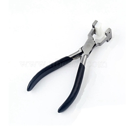 Carbon Steel Nylon Jaw Jewelry Pliers, Plastic Handle, for Jewelry Making, Black, 5-7/8 inch(15cm)(TOOL-WH0132-17)