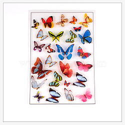 Filler Stickers(No Adhesive on the back), for UV Resin, Epoxy Resin Jewelry Craft Making, Butterfly, Mixed Color, 15x10cm(DIY-I011-01)