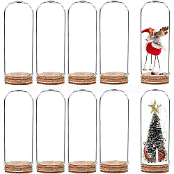 Glass Dome Cloche Cover, Bell Jar, with Cork Base, For Doll House Container, Dried Flower Display Decoration, Clear, 71.5x28mm, 20pcs/box(AJEW-BC0005-86)