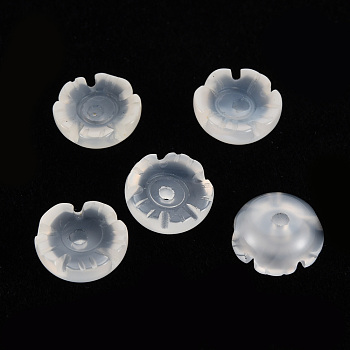 Natural White Agate Beads, Dyed, Flower, 10x10x4mm, Hole: 1.5mm