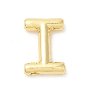 Eco-Friendly Rack Plating Brass Pendants, Long-Lasting Plated, Lead Free & Cadmium Free, Real 18K Gold Plated, Letter Charm, Letter I, 21~23x13~26x4.5~5.5mm, Hole: 2.5~3.5x1.5~2mm