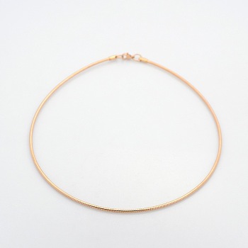 Casual Style 304 Stainless Steel Choker Necklaces, with Lobster Claw Clasps, Rose Gold, 15.8 inch(40.1cm)