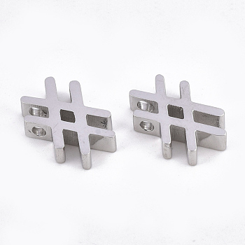 304 Stainless Steel Pendants, Mark #, Stainless Steel Color, 12.5x13x3mm, Hole: 1.8mm