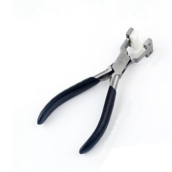 Carbon Steel Nylon Jaw Jewelry Pliers, Plastic Handle, for Jewelry Making, Black, 5-7/8 inch(15cm)