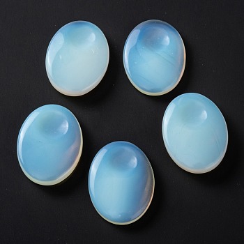 Opalite Massage, Thumb Worry Stone for Anxiety Therapy, Oval, 40.5~41x30.5~31x8~9mm