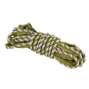 12.5M Polyester Twisted Lip Cord Trim, Twisted Trim Cord Rope Ribbon for Home Decoration, Upholstery, DIY Handmade Crafts, Dark Olive Green, 1 inch(24mm), about 13.67 Yards(12.5m)/Bundle