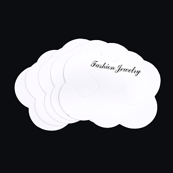 Cardboard Display Cards, Used For Hair Barrettes, Cloud, White, 6.8~6.9x8.55x0.03cm, Hole: 6mm