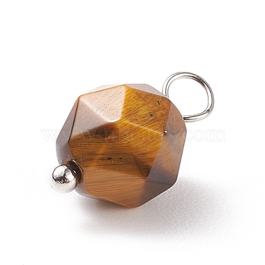 Faceted Natural Tiger Eye Pendants(PALLOY-JF01694-01)-3