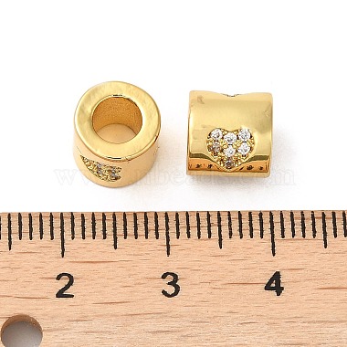 Rack Plating Brass Micro Pave Cubic Zirconia European Beads(KK-K377-07G)-3
