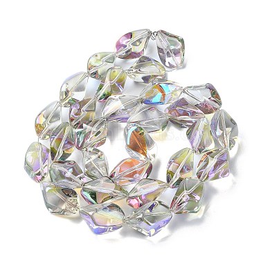 Half Rainbow Plated Electroplate Transparent Glass Beads Strands(EGLA-E060-01A-HR02)-2