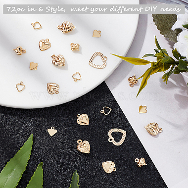 SUPERFINDINGS 72Pcs 6 Style Brass Charms(KK-FH0004-19)-5