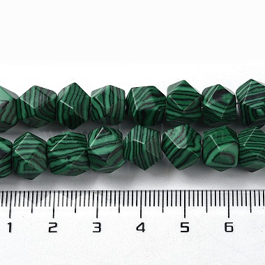 Synthetic Malachite Dyed Star Cut Round Beads Strands(G-M418-C13-01)-5