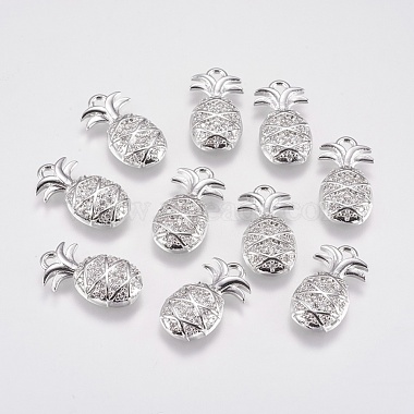 Real Platinum Plated Clear Fruit Brass+Cubic Zirconia Charms