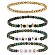 Love Mama Beads Stacking Stretch Bracelets Set for Mother's Day(BJEW-SZ0001-90)-1