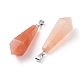 Natural Red Aventurine Pointed Pendants(G-I314-02P-03)-3