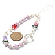 Tulip & Heart Natural Kunzite/Quartz Crystal & Glass Beaded Mobile Straps(HJEW-TA00041)-3