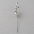 Platinum Brass Ear Wrap Crawler Hook Earrings for Women, Butterfly, 73x9mm(EJEW-WH0019-58G)