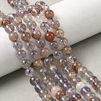 Natural Purple Phantom Quartz Purple Lodolite Quartz Beads Strands, Round, 8.5~9mm, Hole: 0.8mm, about 46pcs/strand, 15.28 inch(38.8cm)(G-L644-D01-8mm)
