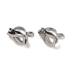 Tarnish Resistant 304 Stainless Steel Clip-on Earring Findings, with Loops, Stainless Steel Color, 12x6x11mm, Hole: 1.2mm(X-STAS-E192-05P)