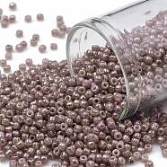 TOHO Round Seed Beads, Japanese Seed Beads, (1201) Opaque Beige Pink Marbled, 11/0, 2.2mm, Hole: 0.8mm,  about 1110pcs/10g(X-SEED-TR11-1201)