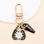Alloy Enamel Pendant Keychain, for Bag Car Pendant, Golden, Sun, 6~8cm(PW-WG62827-06)