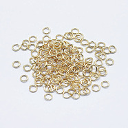 Electroplated Stainless Steel Open Jump Ring, Long-Lasting Plated, Nickel Free, Real 18K Gold Plated, Ring, 26 Gauge, 2.5x0.4mm, Inner Diameter: 1.7mm, 10000pcs/bag(STAS-G152-01G-2.5x0.4)