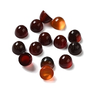 Natural Agate Cabochons, Dyed & Heated, Half Round/Dome, Coconut Brown, 5x3.5mm(G-M398-01)